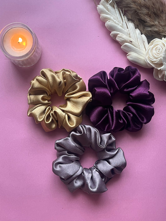 Elegant 3-Pack Regular Satin Scrunchie