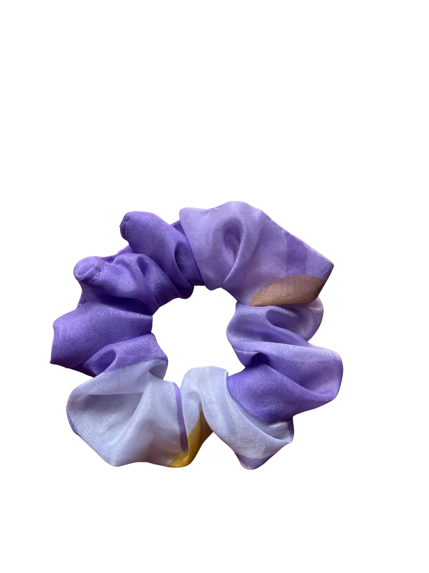 Floral Lavendar & White Organza Scrunchie