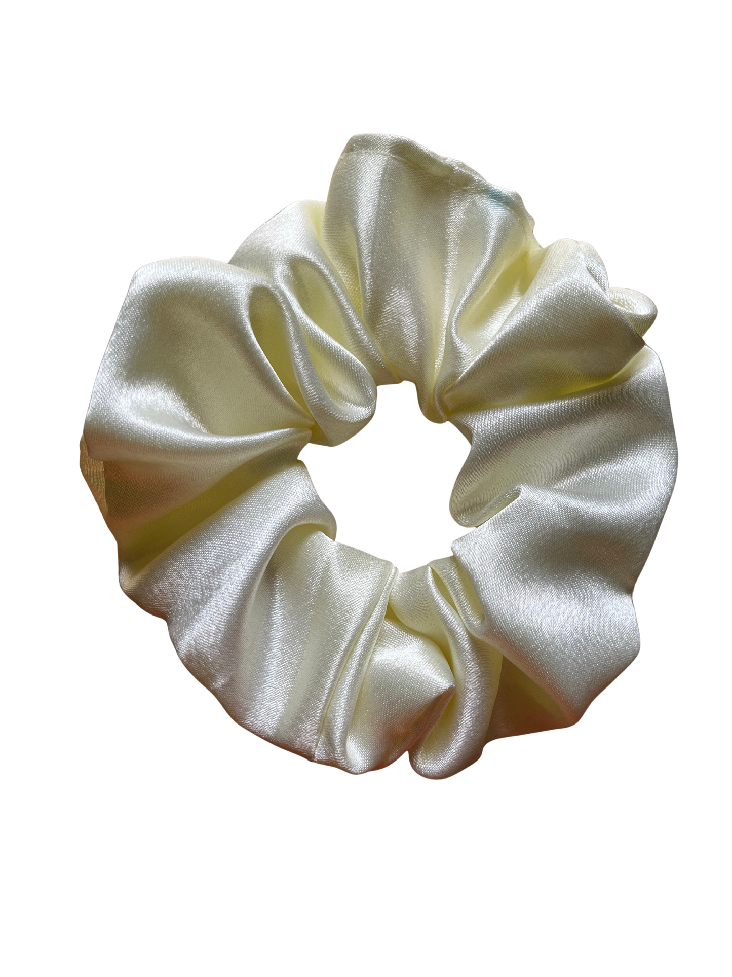 Beige Satin Scrunchie