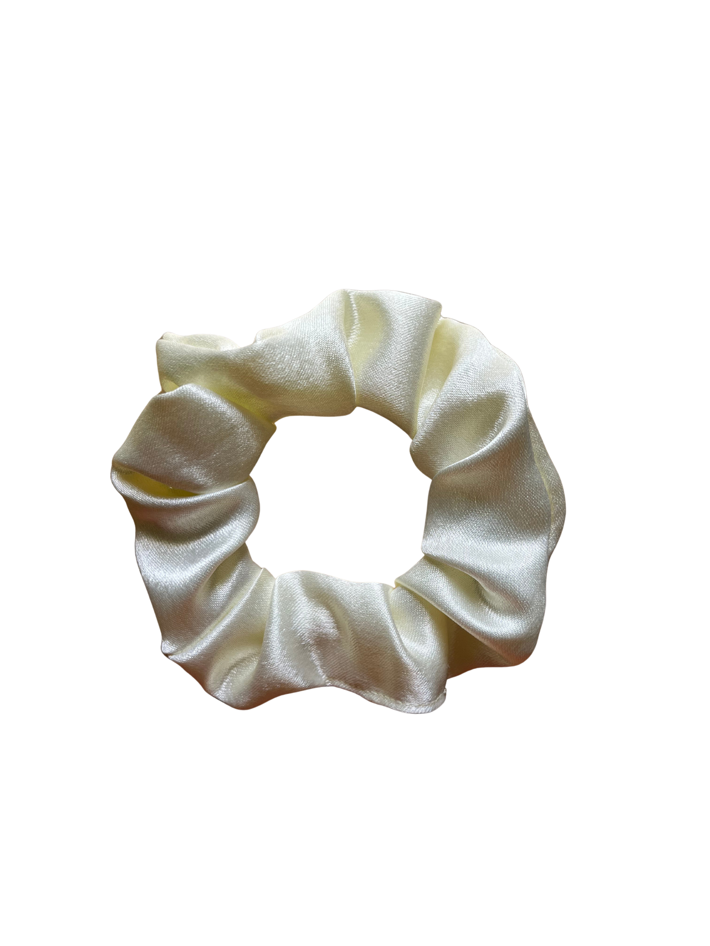 Beige Satin Scrunchie