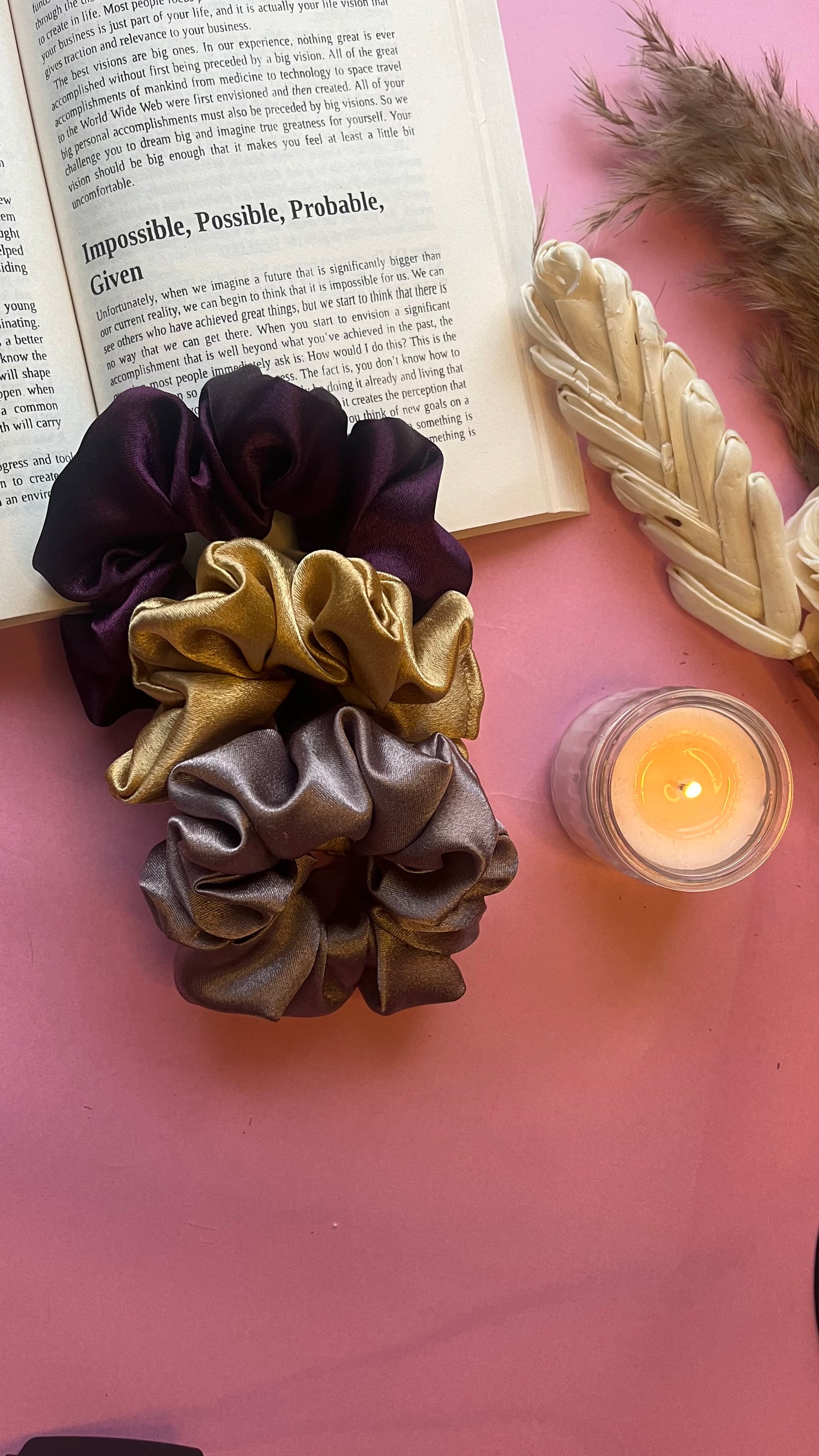 Elegant 3-Pack Regular Satin Scrunchie