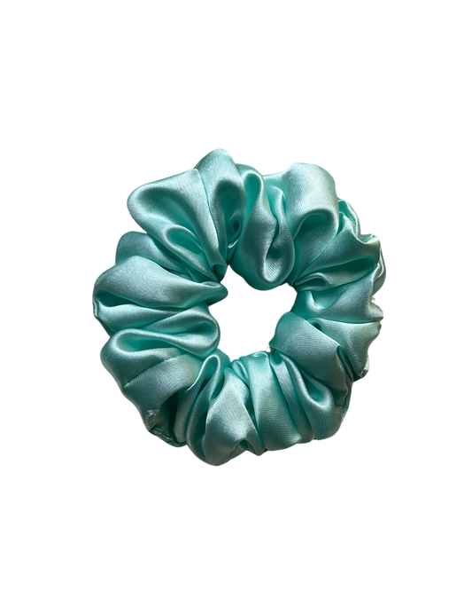 Pastel Green Satin Scrunchie