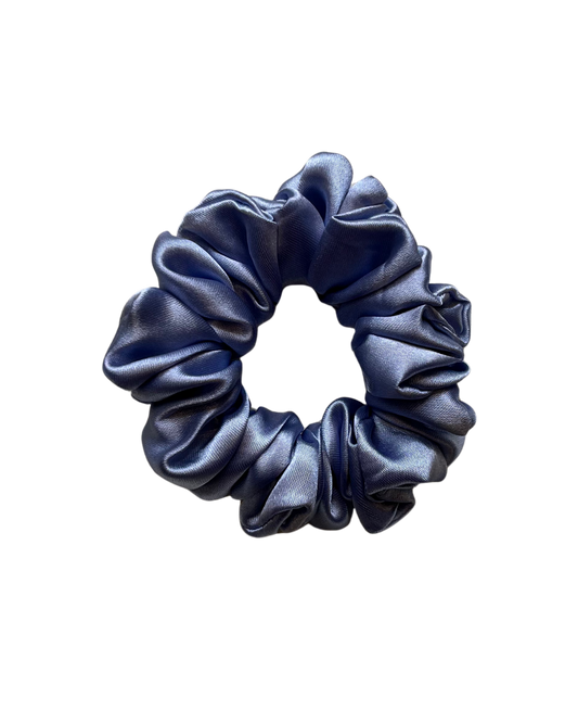 Pastel Blue Satin Scrunchie