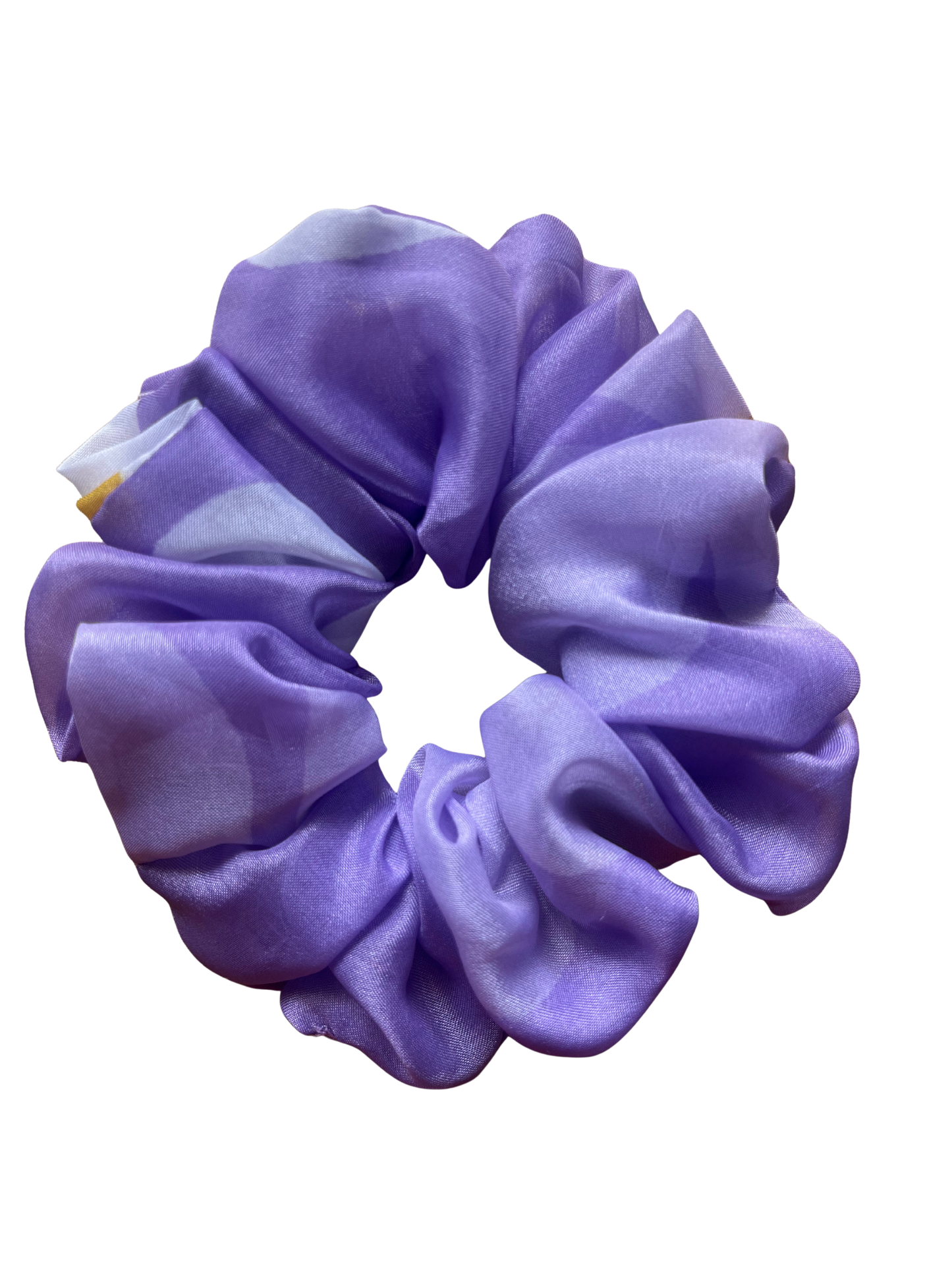 Floral Lavendar & White Organza Scrunchie
