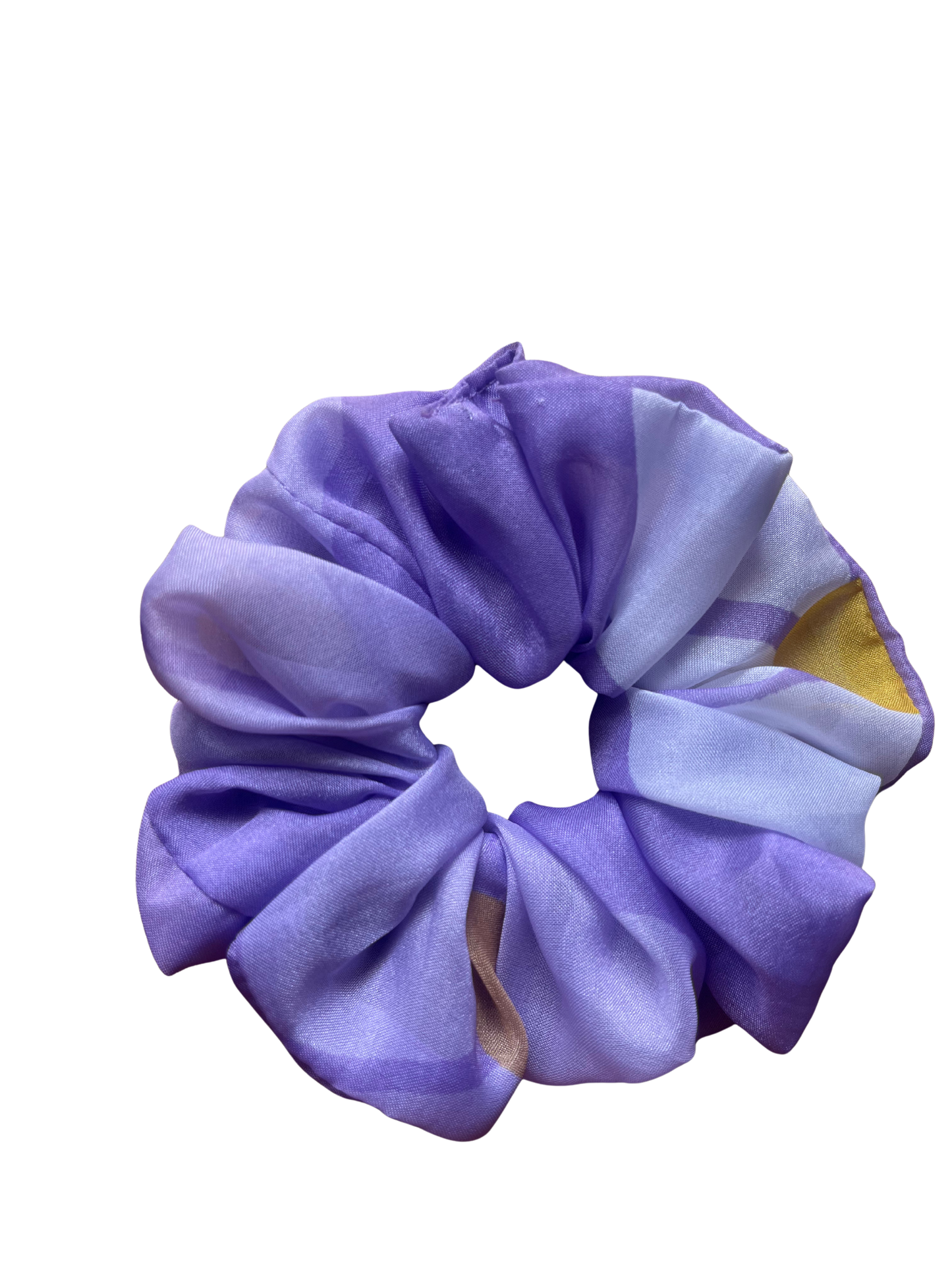 Floral Lavendar & White Organza Scrunchie