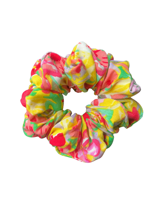 Light Floral Multicolor Cotton Scrunchie