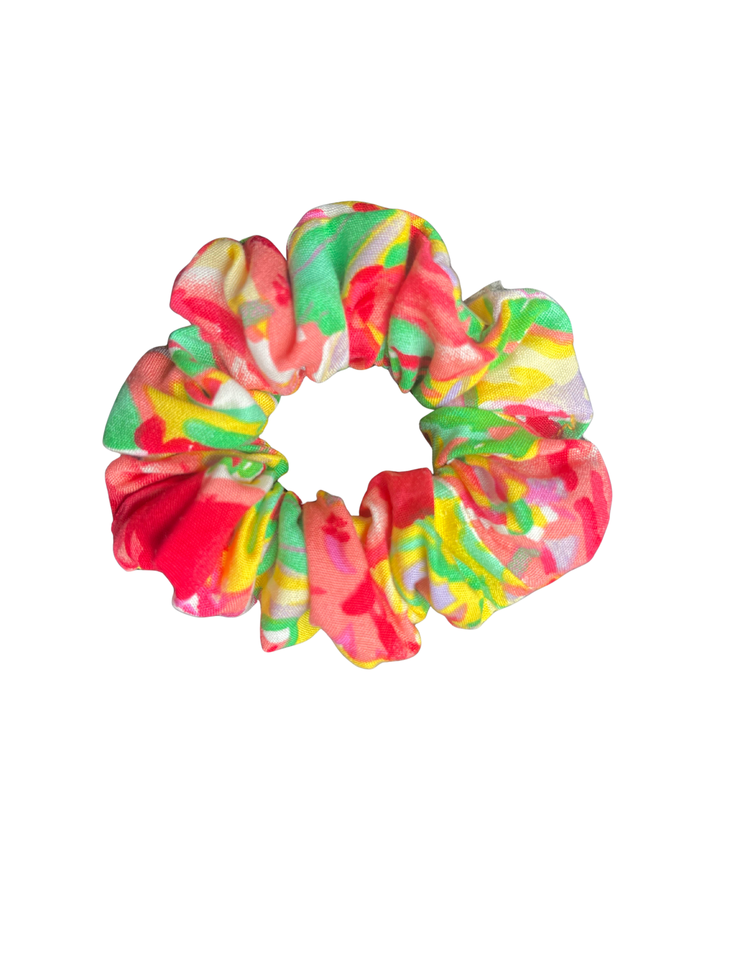 Light Floral Multicolor Cotton Scrunchie