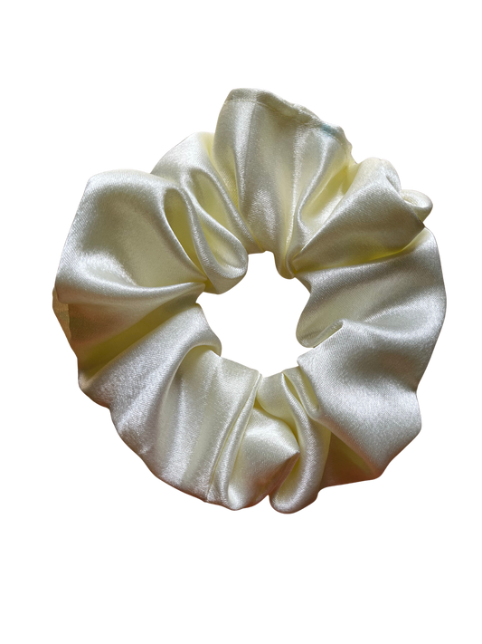 Beige Satin Scrunchie