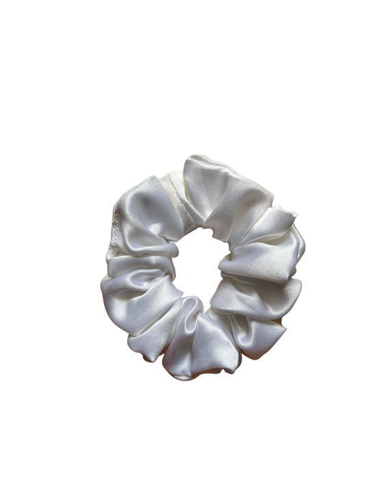White Satin Scrunchie