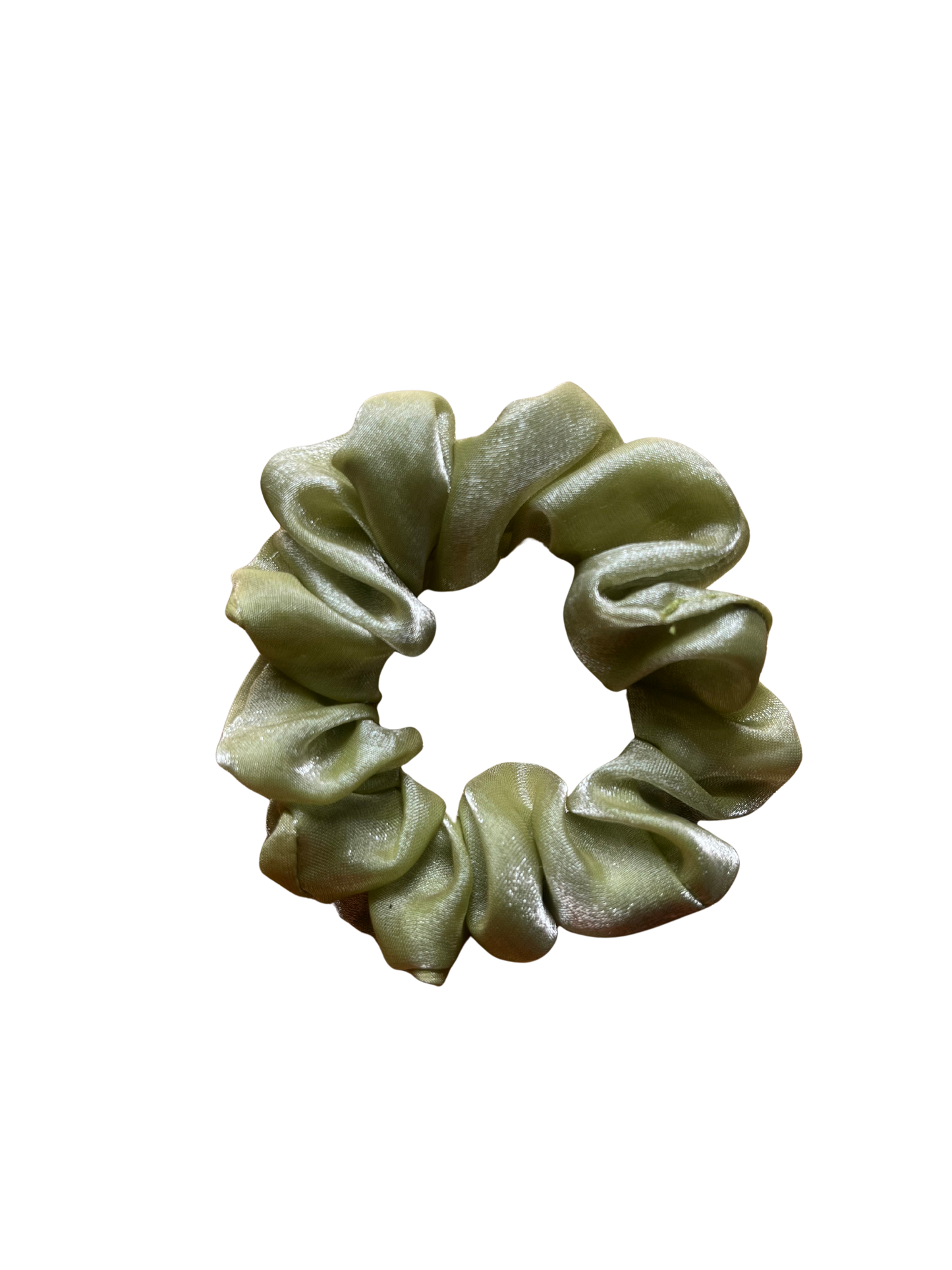 Green Silk Scrunchie