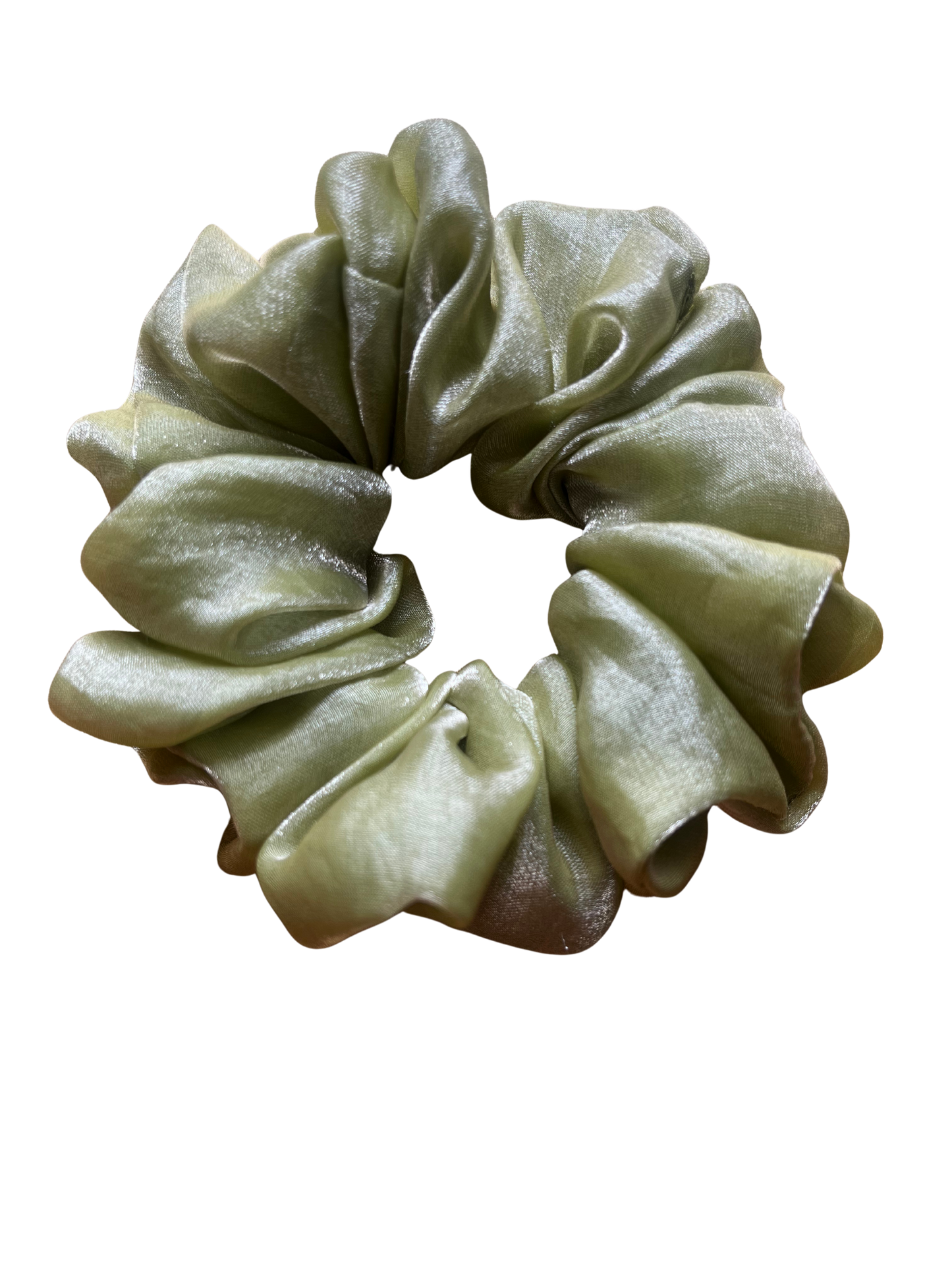 Green Silk Scrunchie
