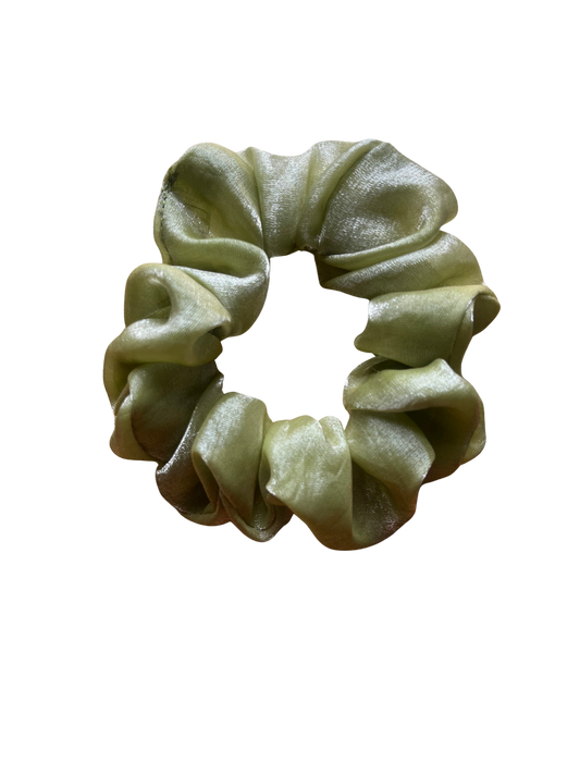 Green Silk Scrunchie