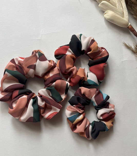 Black multicolor soft scrunchie